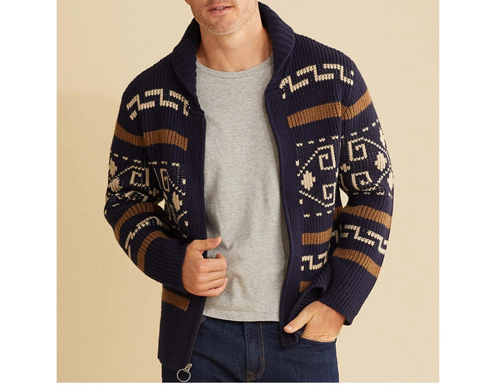 Cardigan invernale da uomo maglioni moda uomo maglione lavorato a maglia cappotti termici caldi Casual uomo casimmer risvolto giacche lavorate a maglia abbigliamento