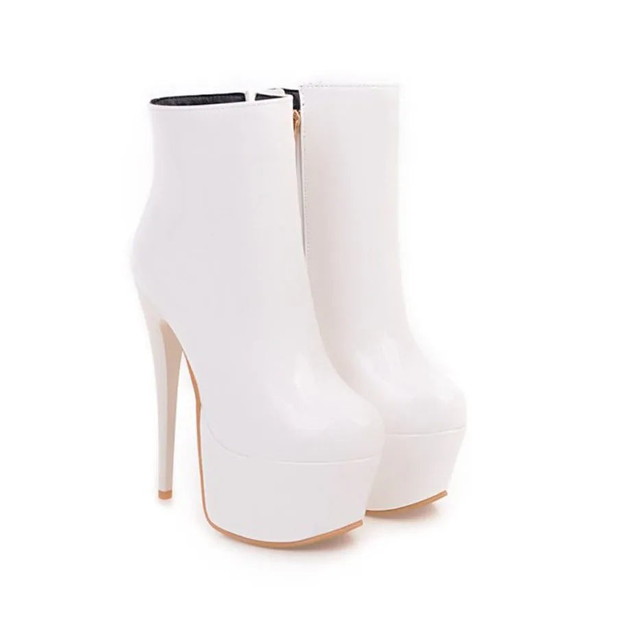 KNCOKAR Spring New Style Fashion Short Tube Round Head High With Sexy Women's Boots Extra Large Size 33-48 Yards