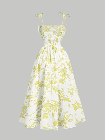 Nuove donne stampa cinturino per spaghetti vestito moda estiva elegante casual ufficio partito abiti casual per le donne veste femme abiti