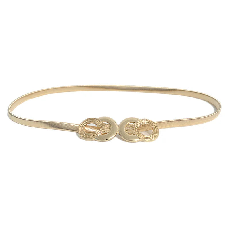 Cinture per donna Abiti in oro argento Cinture elastiche in vita femminile Cinture sottili in metallo per abiti da donna Cinturones Pasek