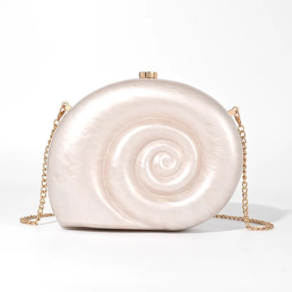 Borse per donna Portafogli Borsa a tracolla in acrilico conchiglia Borsa a tracolla da spiaggia estiva Serata di nozze Novità Borse di design di lusso