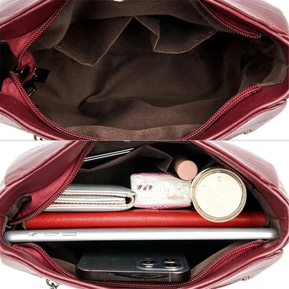 Borse di lusso in morbida pelle Borse da donna Designer 3 strati Borsa a tracolla con tracolla Sac Borsa da donna per lo shopping di grande capacità