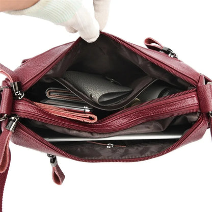 Borse di lusso in morbida pelle Borse da donna Designer 3 strati Borsa a tracolla con tracolla Sac Borsa da donna per lo shopping di grande capacità