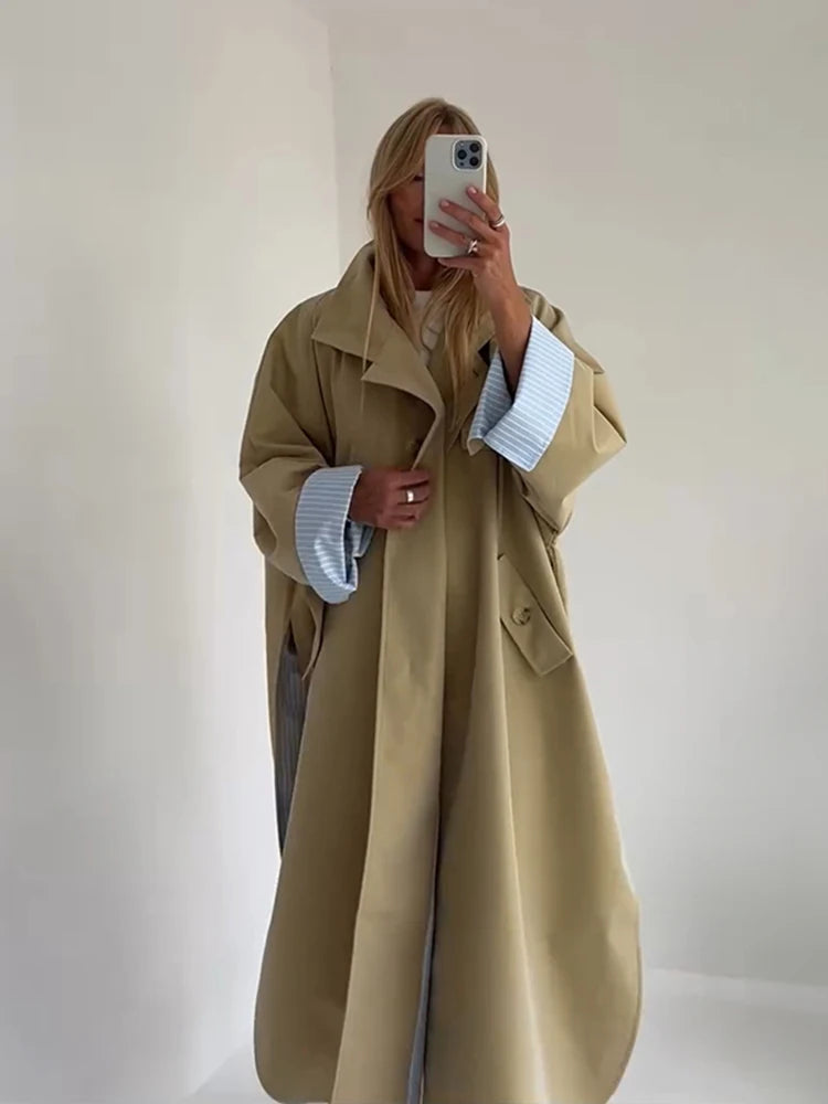 Cappotti lunghi da donna chic, cappotto antivento con colletto alla coreana, maniche lunghe, monopetto, con spacco, autunno 2026, abbigliamento da donna per il lavoro