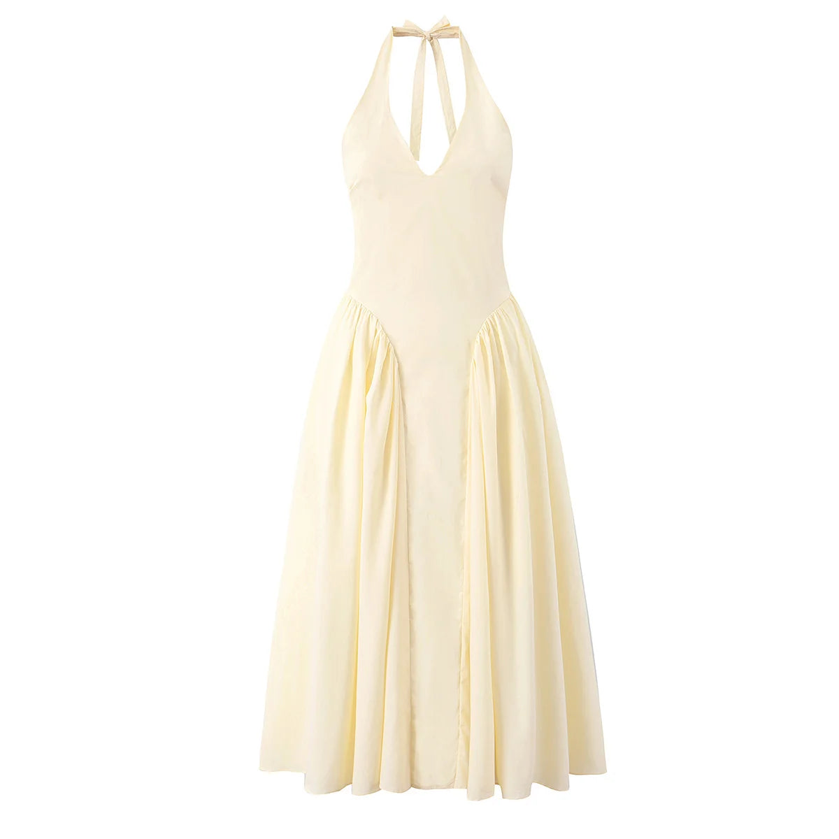 YENKYE Abito estivo da donna sexy senza schienale scozzese rosa con scollo all'americana a vita bassa Abiti da festa eleganti Abito da vacanza