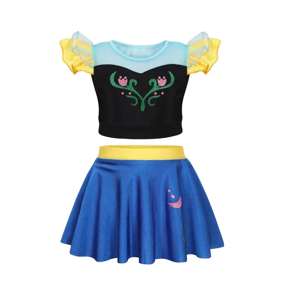 Costume da bagno principessa Sirena Mirabel Isabella Costume da bagno Set Ragazza Estate Beachwear Pool Party Bambini Anna Elsa Rapunzel Costume da bagno