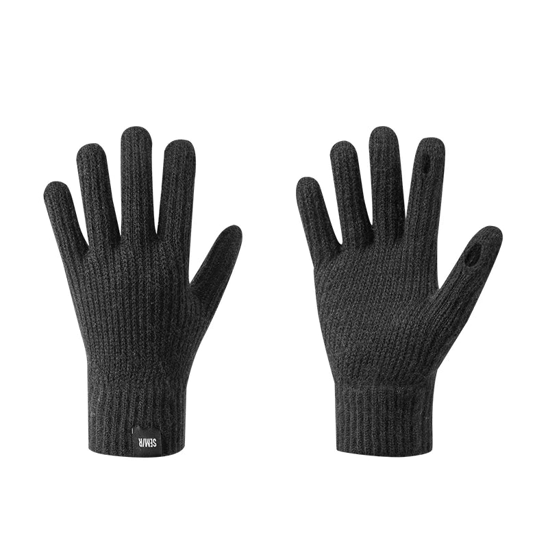 Guanti touchscreen Semir in maglia da uomo inverno 2025 abbigliamento a mano caldo morbido pile elastico confortevole ciclismo coppia casual