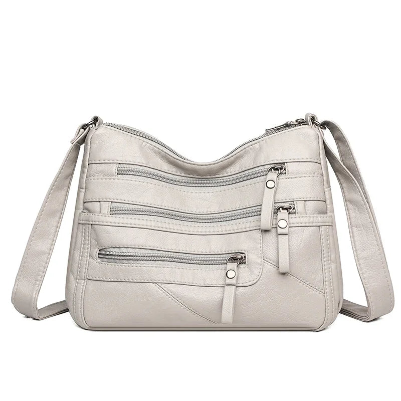 Borsa a tracolla in pelle da donna Tracolla regolabile Chiusura con cerniera Borsa per donna Viaggio Lavoro Borsa a tracolla casual quotidiana