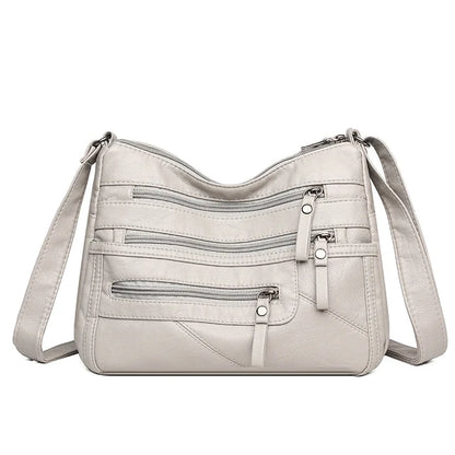 Borsa a tracolla in pelle da donna Tracolla regolabile Chiusura con cerniera Borsa per donna Viaggio Lavoro Borsa a tracolla casual quotidiana