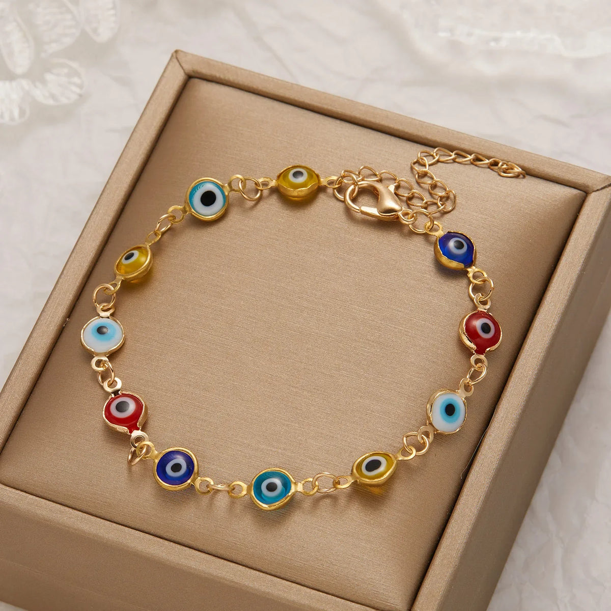 Bracciale Lucky Turkey Evil Eye per donna uomo Braccialetti colorati a catena in metallo regolabile con occhio rosso blu Regali di gioielli per la ricchezza di buona fortuna