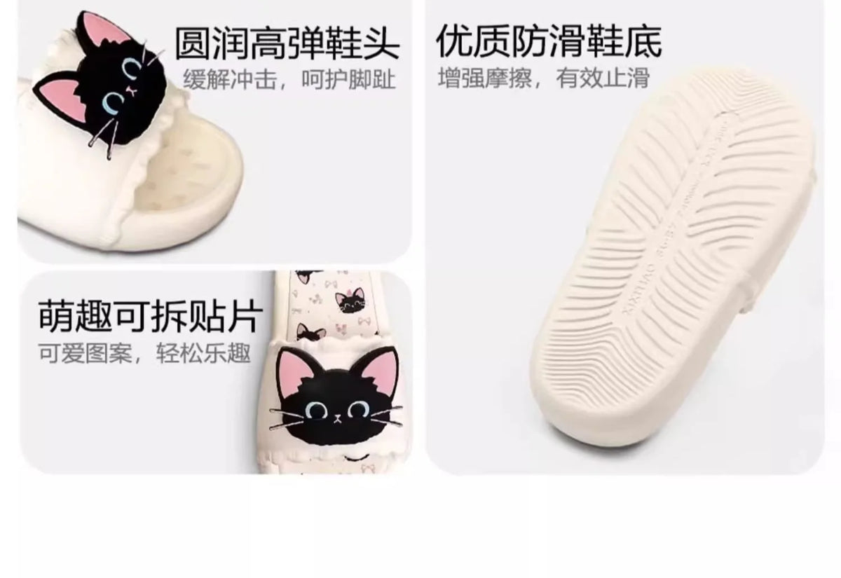 Nuove pantofole vivide da gattino scarpe estive personalizzate da donna donna gatto nero pantofola in EVA scarpe da casa inodore pantofola da spiaggia da bagno