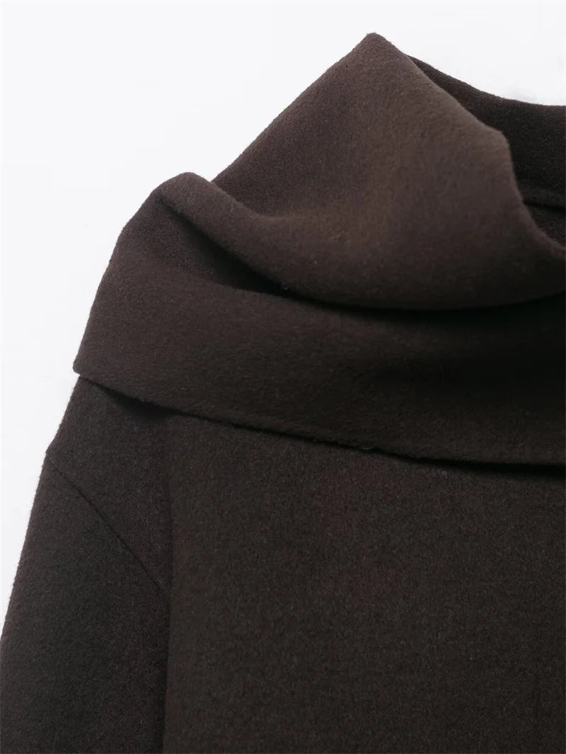 Cappotto da Donna 2026 Nuova Giacca Corta Invernale Autunnale alla Moda con Sciarpa Decorativa, Capispalla Elegante e Chic per Signora