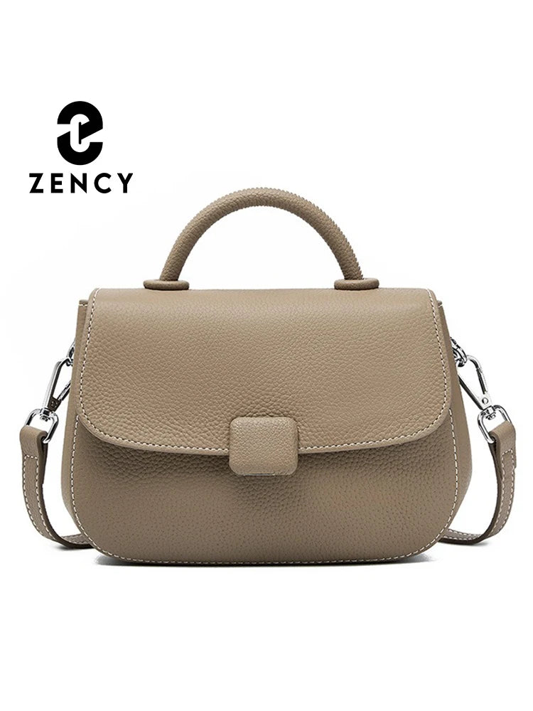 Zency Borsa a tracolla piccola semplice in vera pelle con manico superiore Borsa a tracolla firmata da donna Borsa a tracolla Bolsa 2025 Sac