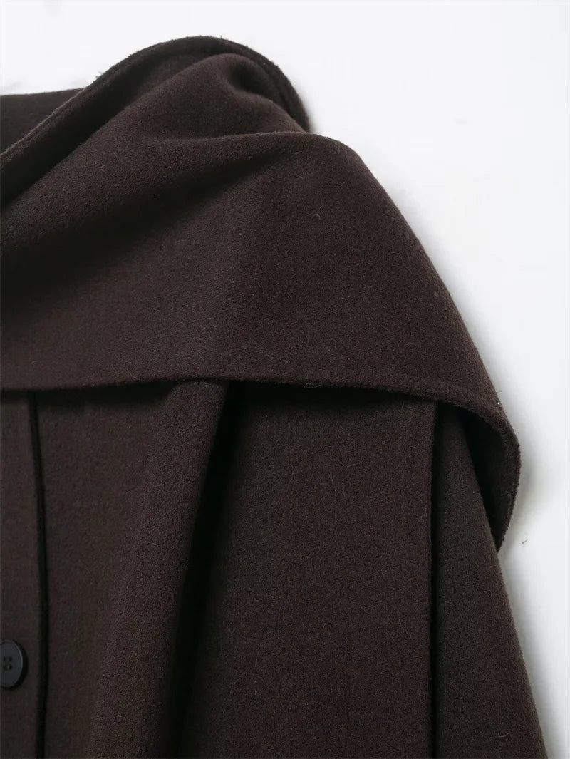 Cappotto da Donna 2026 Nuova Giacca Corta Invernale Autunnale alla Moda con Sciarpa Decorativa, Capispalla Elegante e Chic per Signora