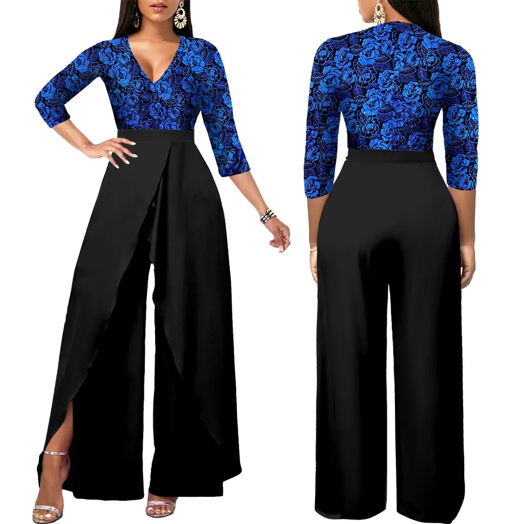 Abito da donna elegante abito da festa a fiori con spalle scoperte manica corta con spacco maxi abiti lunghi da donna