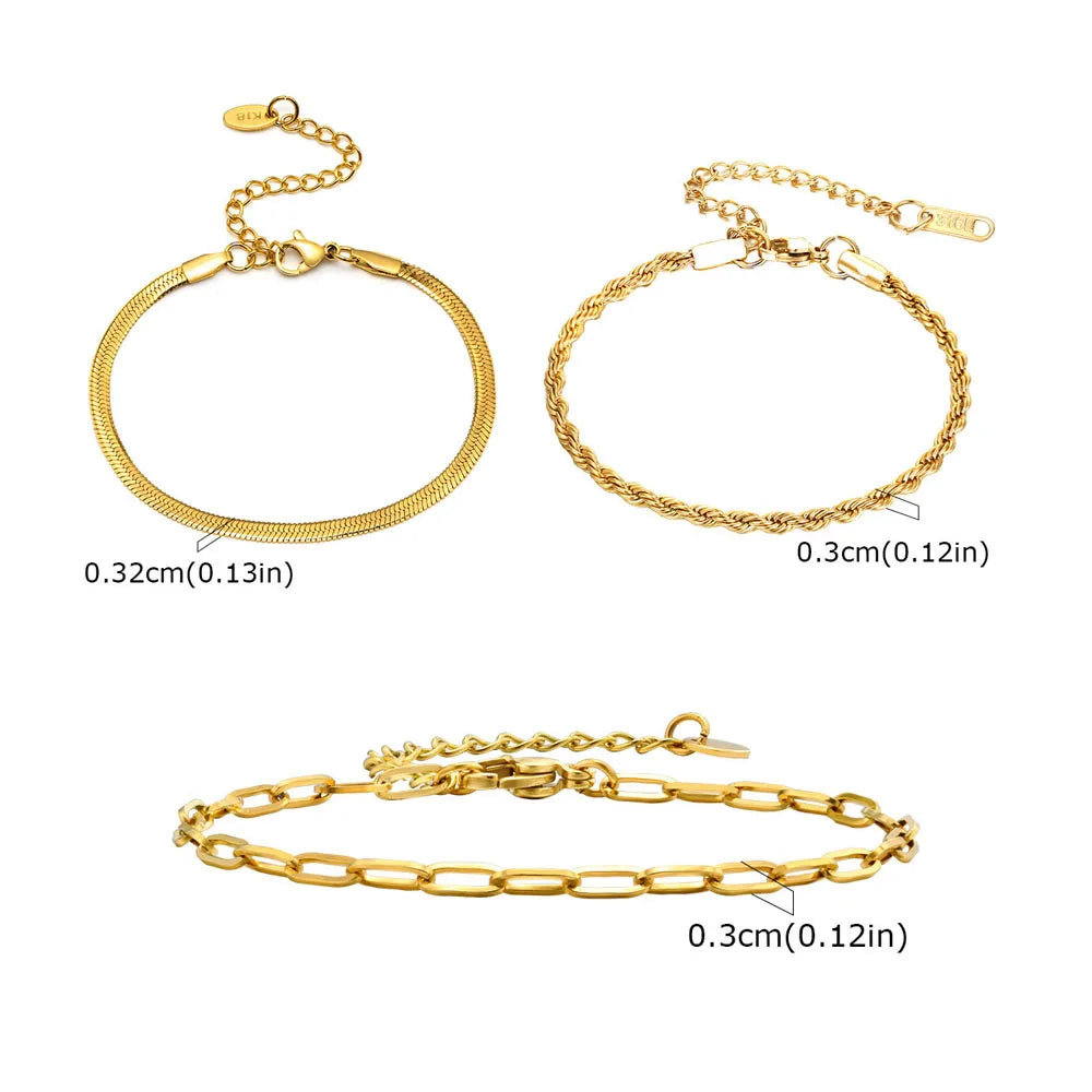 Bracciale a catena con ciondolo a forma di cuore o rotondo in acciaio inossidabile