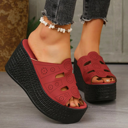 Sandales d'été décontractées pour femmes Sandales compensées à plateforme antidérapantes pour l'extérieur Sandales antidérapantes confortables pour femmes Chaussures de créateur Zapatos De Mujer
