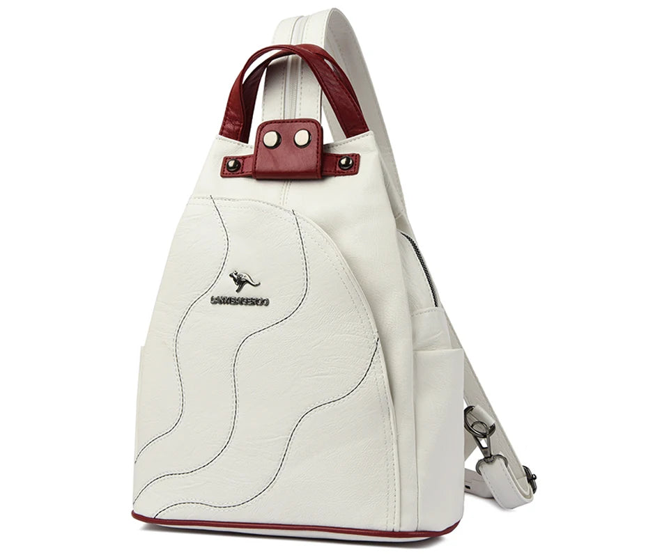 Zaini in pelle da donna Borsa da petto femminile con cerniera Zaino da viaggio Zaino da donna Mochilas Borse da scuola per ragazze adolescenti Sac A Dos