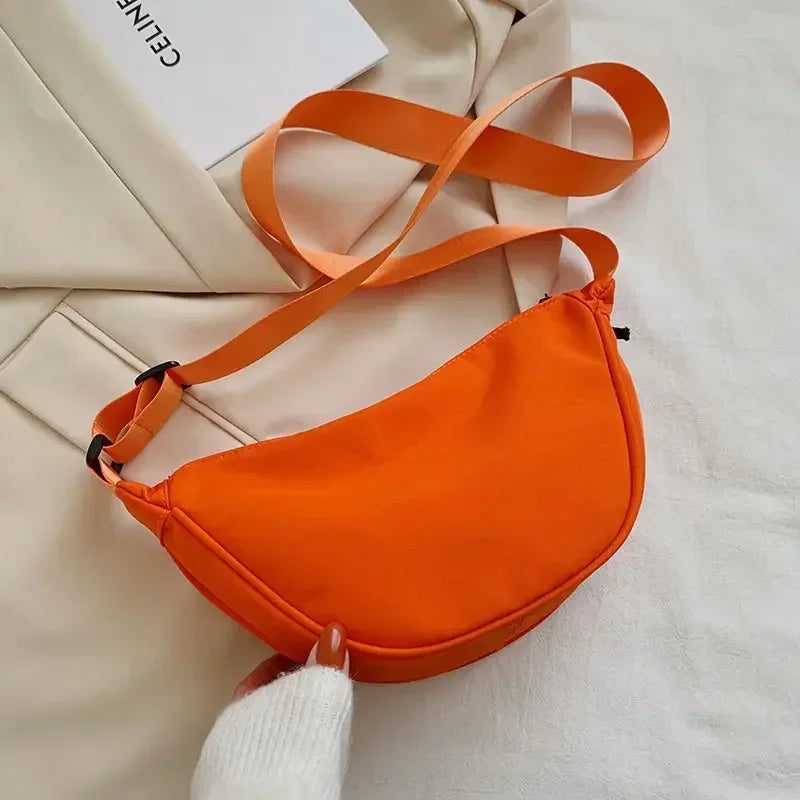 Borsa a tracolla da donna dal Design semplice moda donna Nylon Hobos borse a tracolla piccole borse di stoffa Vintage da donna