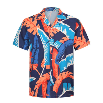 Camicia da uomo con risvolto estivo a maniche corte motivo hawaiano personalizzato stampa 3D lavoro casual quotidiano vacanza design confortevole