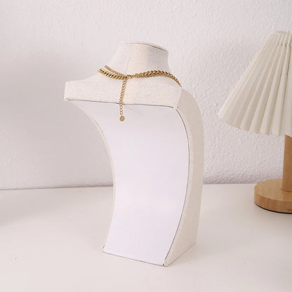 Manichino Lino Velluto Collana Ciondolo Catena Gioielli Busto Collo Espositore Supporto Manichino Collana Ciondolo Vetrina