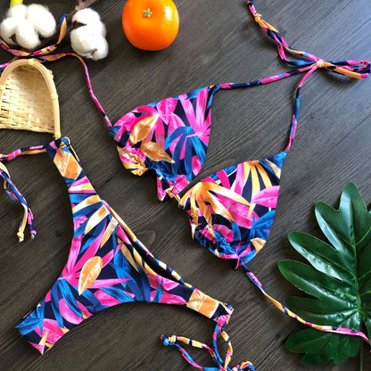 2026 Bikini Women's Swimsuit Swimwear Female Sexy Bikinis Set Push Up Swimming Bathing Suit Women Swimsuits Printing Bikini Set