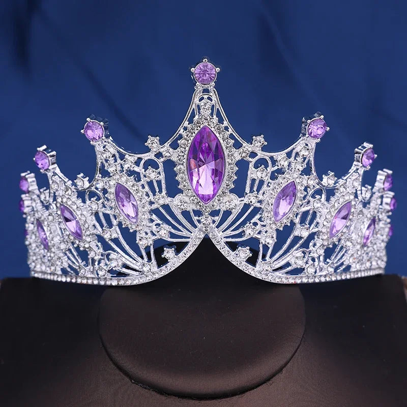 Corona da sposa Barocca Vintage Principessa Regina Copricapo Tiara di cristallo per le donne Corona da sposa Accessori per capelli Gioielli