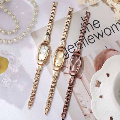 Orologi da donna eleganti Orologio da polso al quarzo con quadrante ovale da donna con strass di lusso Reloj Mujer (senza scatola)