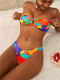 ZTVitality Sexy Print Bikini Set 2025 New Arrival Padded Bra Strapless Swimsuit Women Swimwear Summer Beachwear Biquini