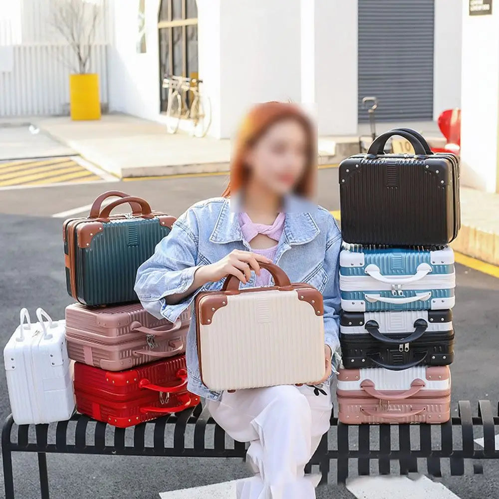 Mini valigia da viaggio leggera da 14 pollici Scatola per cosmetici Organizzatore per bagagli a mano impermeabile Custodia per trucco Piccola custodia da imbarco protettiva