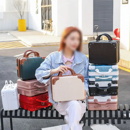 Mini valigia da viaggio leggera da 14 pollici Scatola per cosmetici Organizzatore per bagagli a mano impermeabile Custodia per trucco Piccola custodia da imbarco protettiva