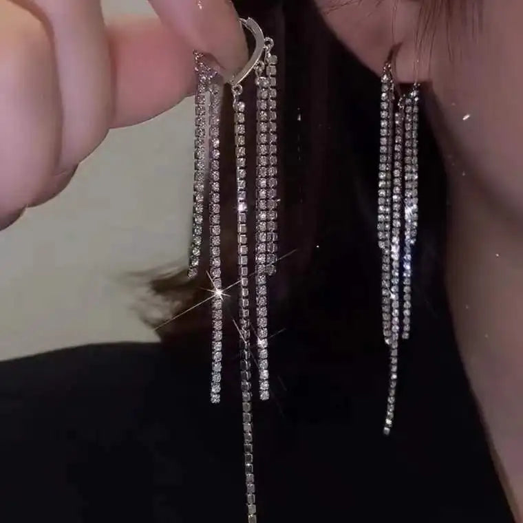 Nuova tendenza della moda Design unico Orecchini rettangolari eleganti e squisiti con zirconi per gioielli da donna Regali premium per feste di nozze