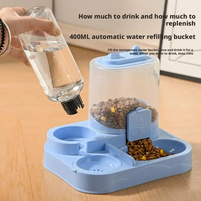 Distributore Automatico di Cibo e Acqua per Gatti Tutto-in-Uno, Dispenser di Cibo e Acqua per Animali Domestici con Grande Capacità di Stoccaggio, Accessori per Animali