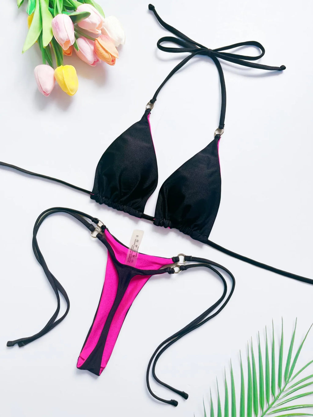 RUOTONSEPT 2026 Neuer sexy, einfarbiger Bandage-Bikini-Set, Damen-Badeanzug, zweiteiliger Dreiecks-Badeanzug, brasilianischer Biquini