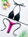 RUOTONSEPT 2026 Neuer sexy, einfarbiger Bandage-Bikini-Set, Damen-Badeanzug, zweiteiliger Dreiecks-Badeanzug, brasilianischer Biquini