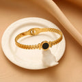 Bracciale alla moda per donna, bracciale da coppia in acciaio inossidabile acrilico nero con numeri romani incisi, regalo per ragazza