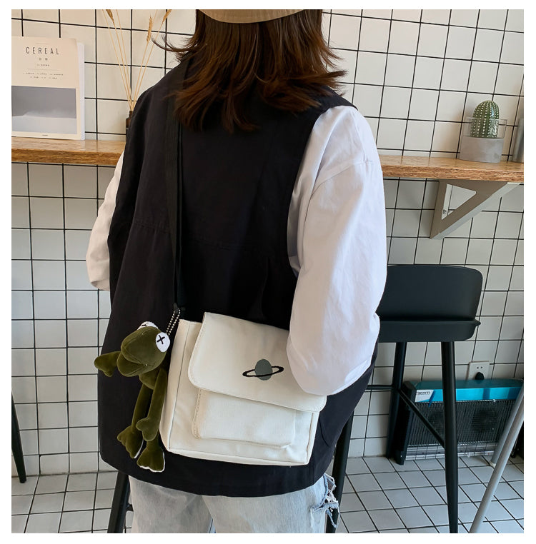 Borsa a tracolla per studenti con collage casual Borsa piccola da donna Borsa a tracolla in tela per donna Borse a tracolla con stampa Bolsas Sac