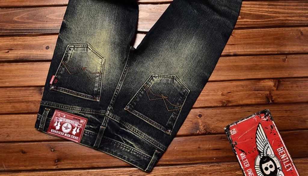 Jeans nostalgici retrò Moda classica da uomo 2025 Nuova caduta Slim Fit Dritto Alla moda Casual Pantaloni lunghi in denim abbinati