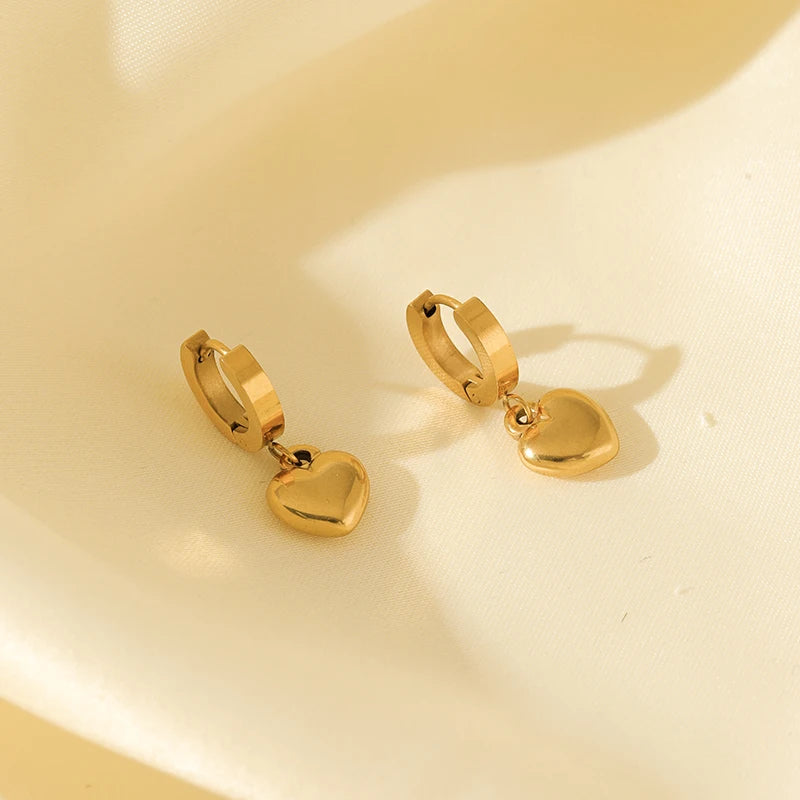 EILIECK Acciaio inossidabile 316L Cuore Amore Collana Bracciali Orecchini Set per le donne Nuovi gioielli impermeabili placcati oro 18 carati alla moda