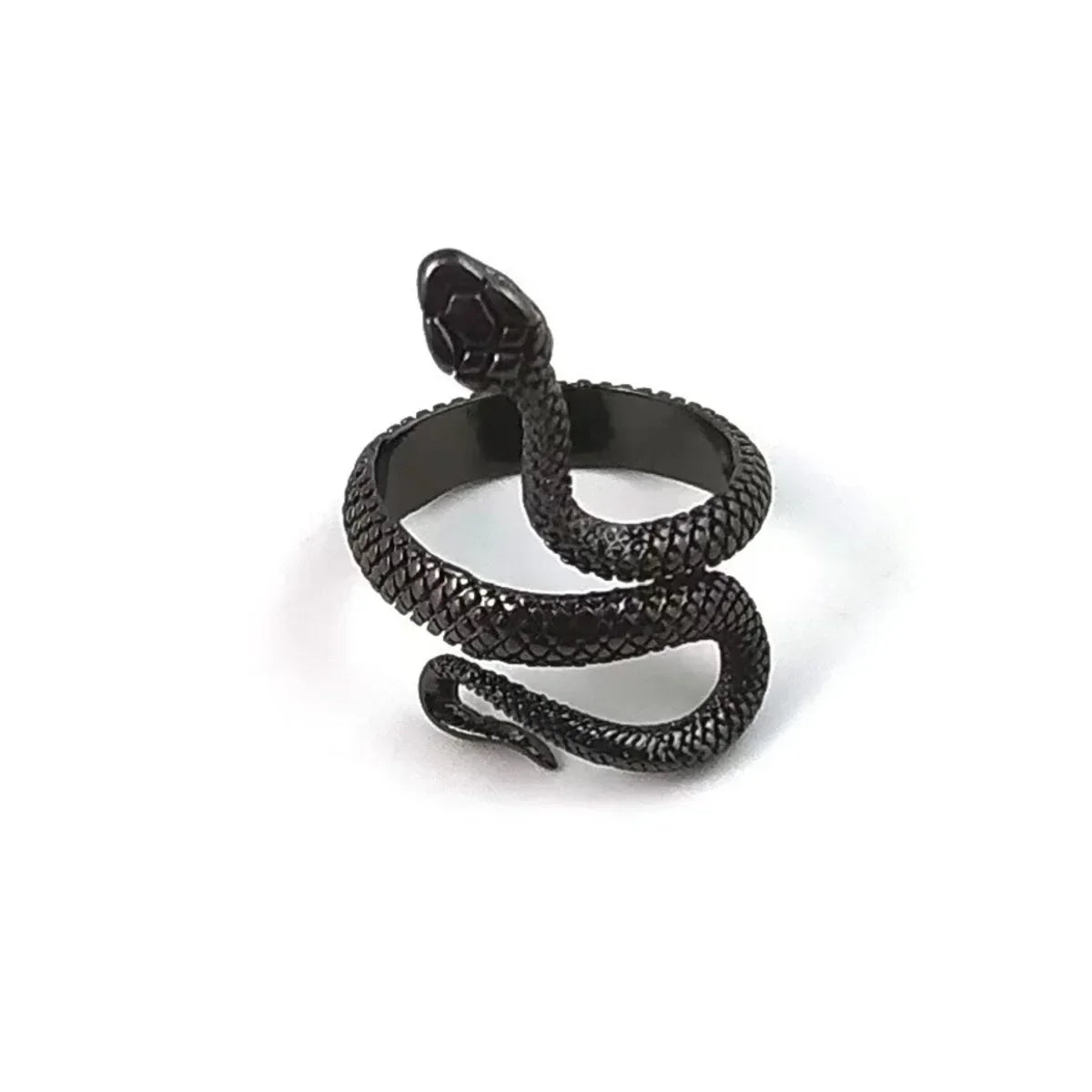 Anelli per uomo donna punk gotico anello serpente esagerato placcato nero gotico regolabile regalo per feste gioielli donna gioielli