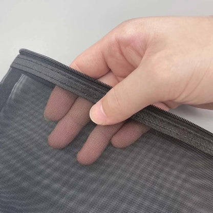 Borsa per penne in rete con cerniera trasparente in nylon Borse per file per studenti Borsa speciale per garza in rete per esame Custodia per trucco per cosmetici in rete per i viaggi