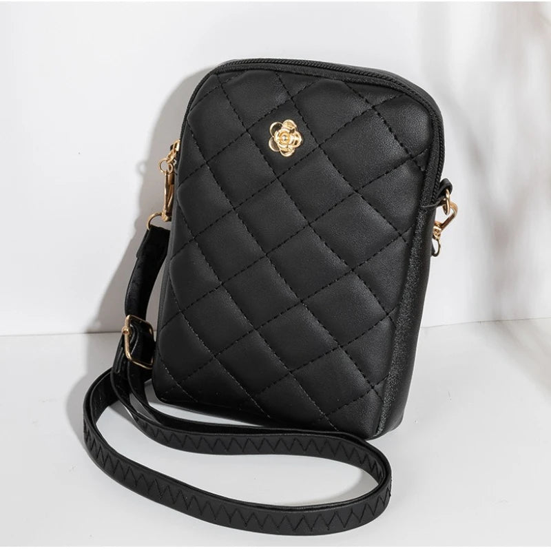 Nuovo 2025 Nuova borsa a tracolla in PU Borse centinaia e semplici Mini borsa per cellulare da donna Borse a tracolla Borse quadrate piccole estive