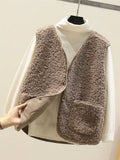 Coreano Nuovi Gilet 2025 Primavera Autunno Gilet Donna Gilet Inverno Caldo di Spessore In Pile Gilet Donna Giacca Senza Maniche Signore Gilet