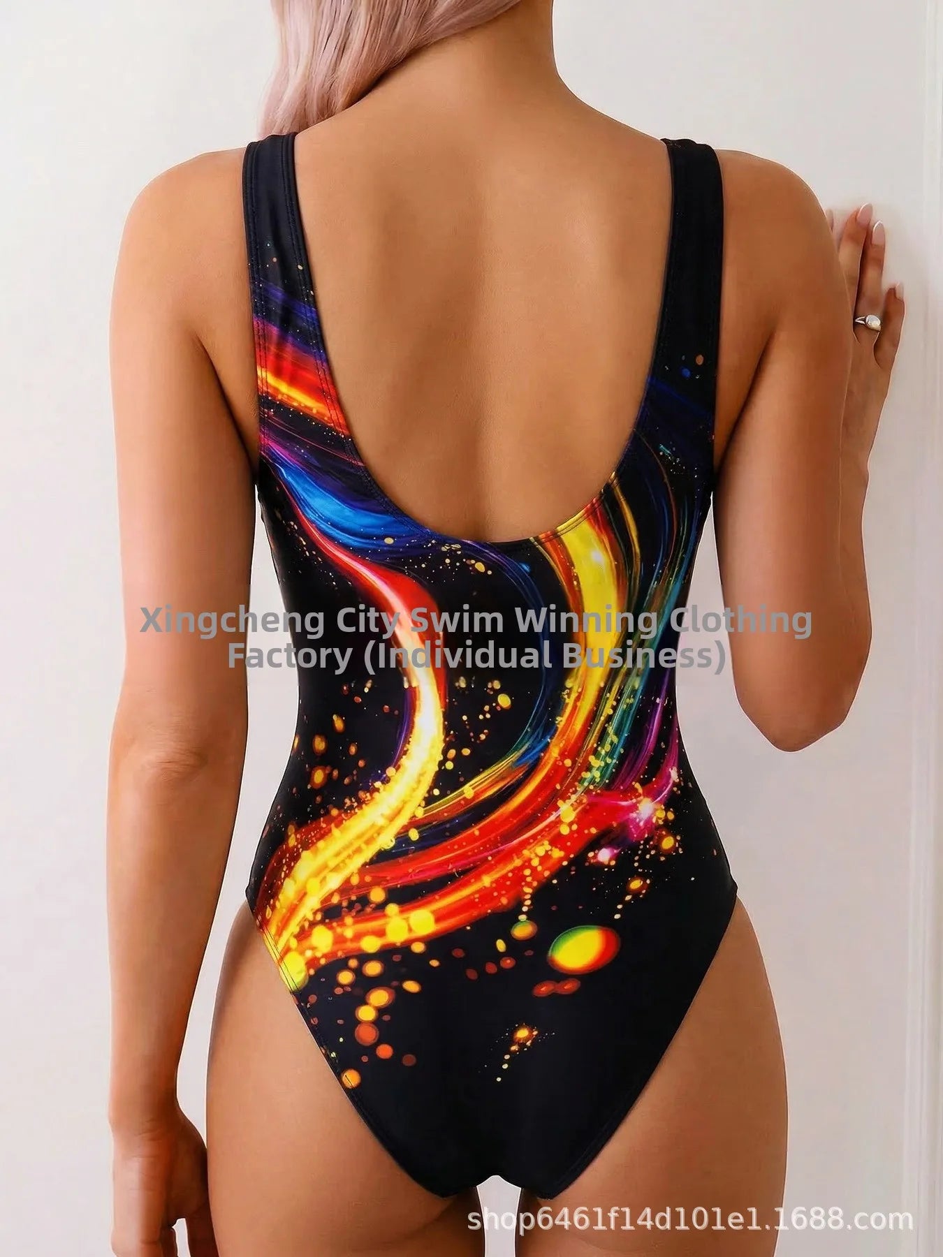 2026 New Cross-Border One-Piece Swimsuit Design Sensation Beach Vacation Swimwear Slimming Meat Covering Polyester Fabric