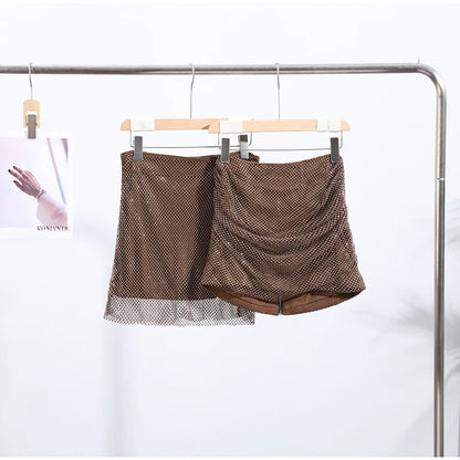 Abito corto senza maniche scintillante da donna con tutti i strass Abiti sexy senza spalline alla moda per donna Estate Nuovo outfit streetwear