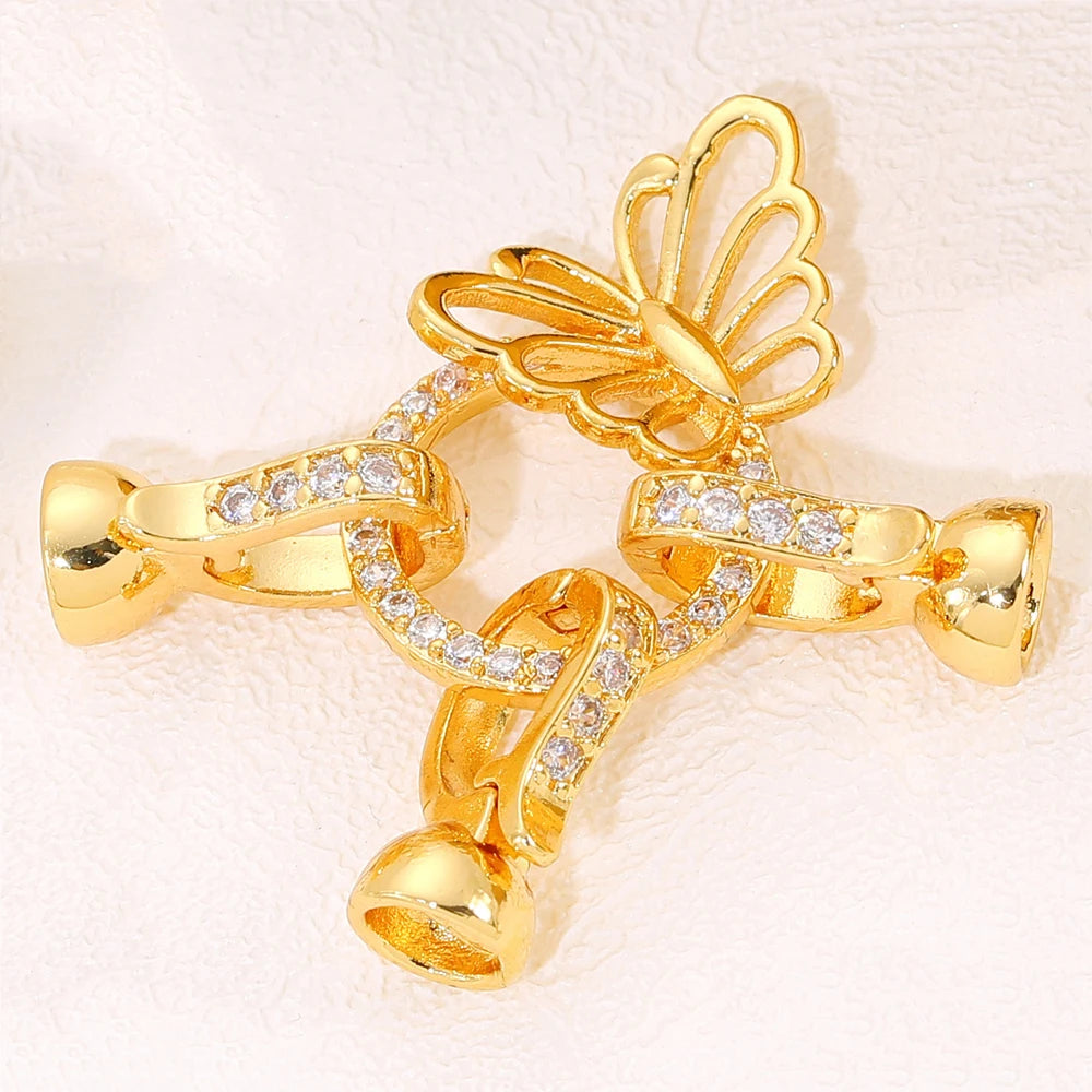 Juya 18K Placcato Oro Elementi di Fissaggio Decorativi Connettore Serrature Perle Catenacci Accessori Per Il Cucito FAI DA TE Perline Creazione di Gioielli