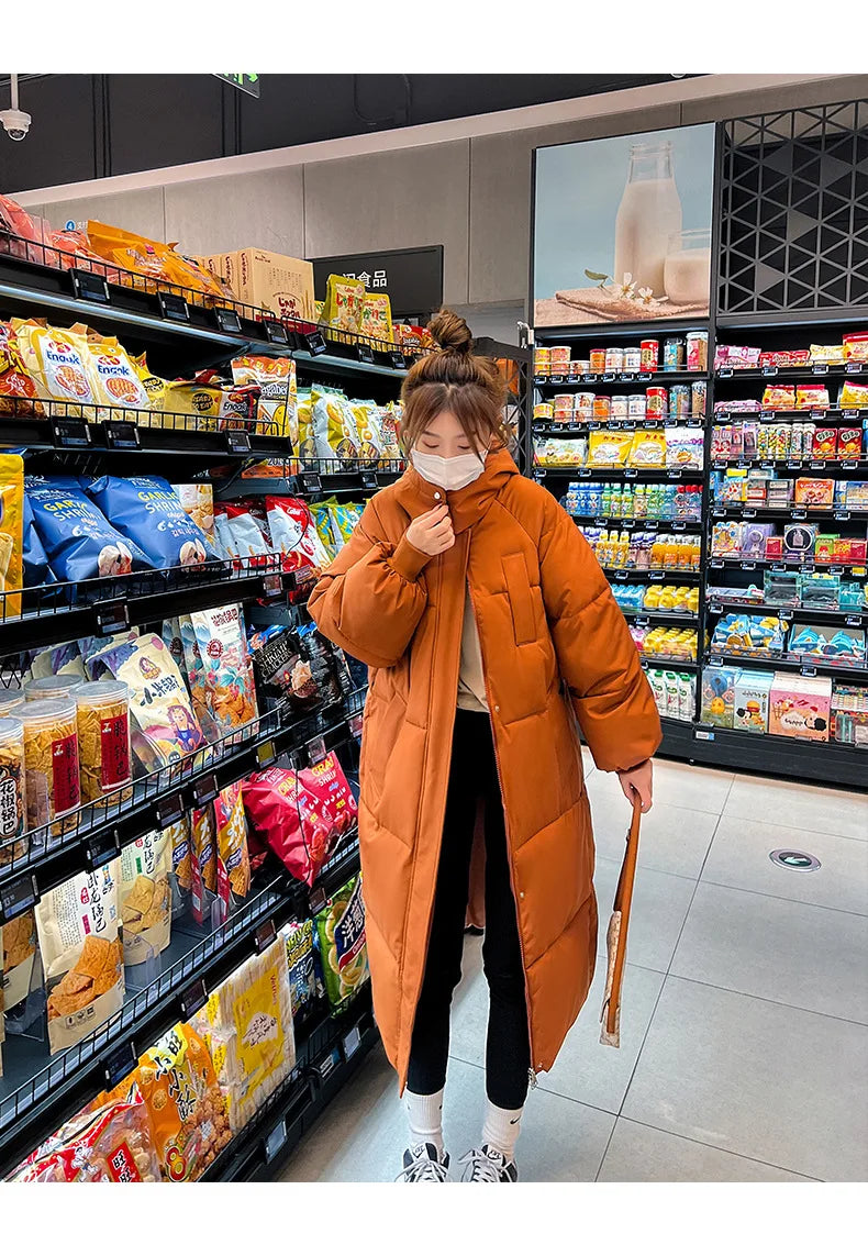 Cappotto freddo da donna invernale parka giacca imbottita lunga con cappuccio Plus Size cappotto Super caldo capispalla da neve all'ingrosso a buon mercato coreano