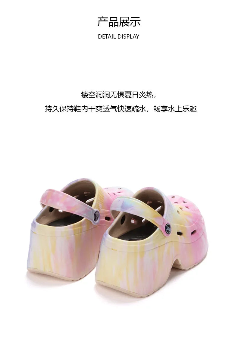 Pantofole da spiaggia estive nuove da donna di lusso 2024 tacco alto 9cm suola morbida leggera comode pantofole Casual di alta qualità
