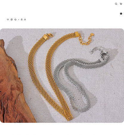 Yhpup Collana a collo largo con catena cubana in metallo impermeabile in acciaio inossidabile Colore oro argento Regalo di gioielli con texture alla moda