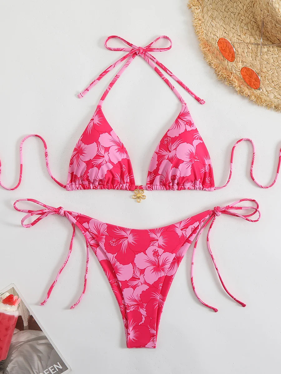Sexy Micro Bikini Damen Badeanzug 2026 Trend Damen Bademode Zweiteiliger Tanga Bikini Sets Strandkleidung Schwimmen für Badeanzug
